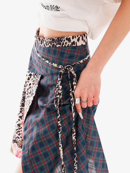 QIUQIU STUDIO Leopard Irregular Colorblock Patchwork Women&