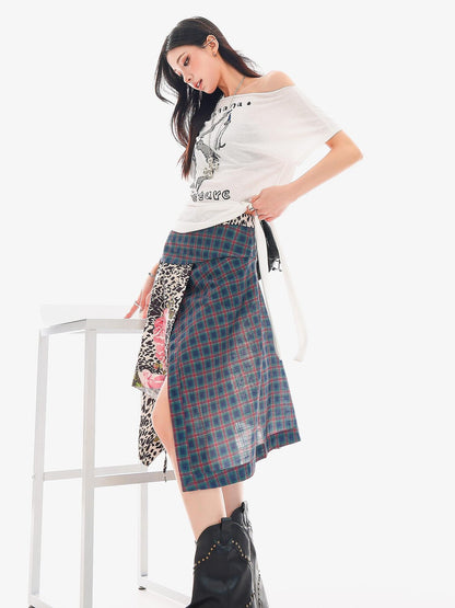 QIUQIU STUDIO Leopard Irregular Colorblock Patchwork Women&