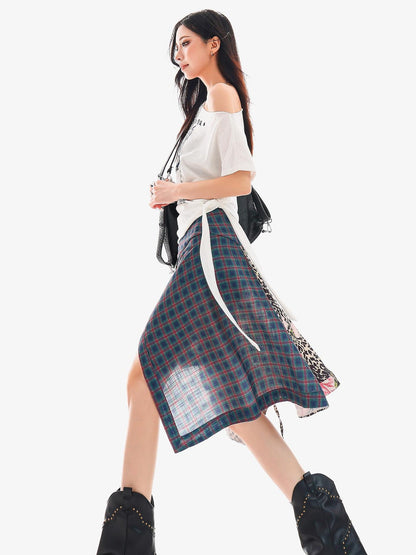 QIUQIU STUDIO Leopard Irregular Colorblock Patchwork Women&