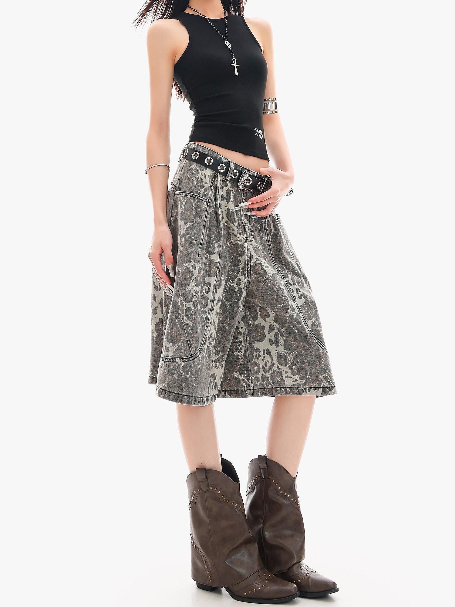 QIUQIU STUDIO Leopard Patchwork Pocketed Women&