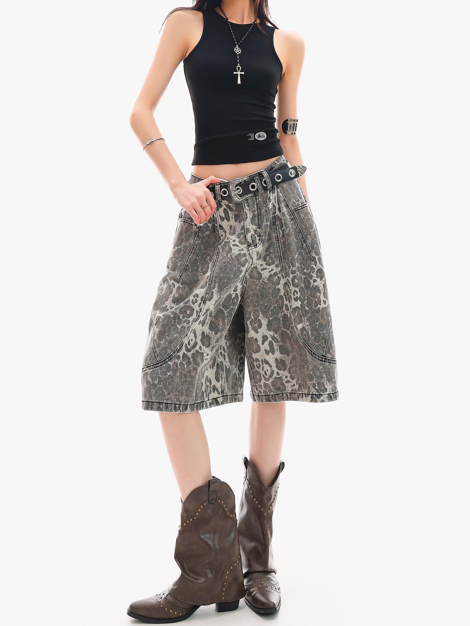QIUQIU STUDIO Leopard Patchwork Pocketed Women&