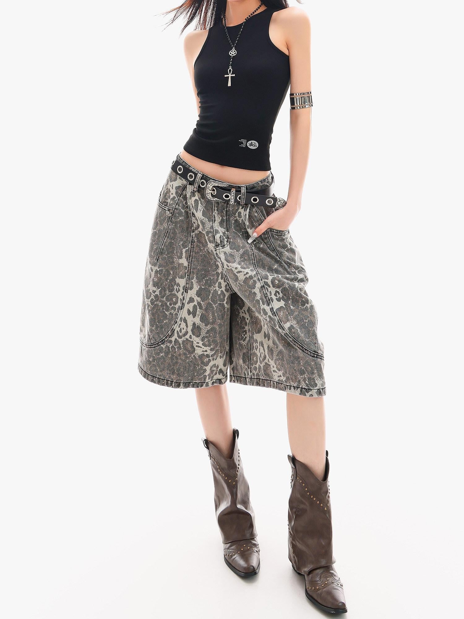 QIUQIU STUDIO Leopard Patchwork Pocketed Women&
