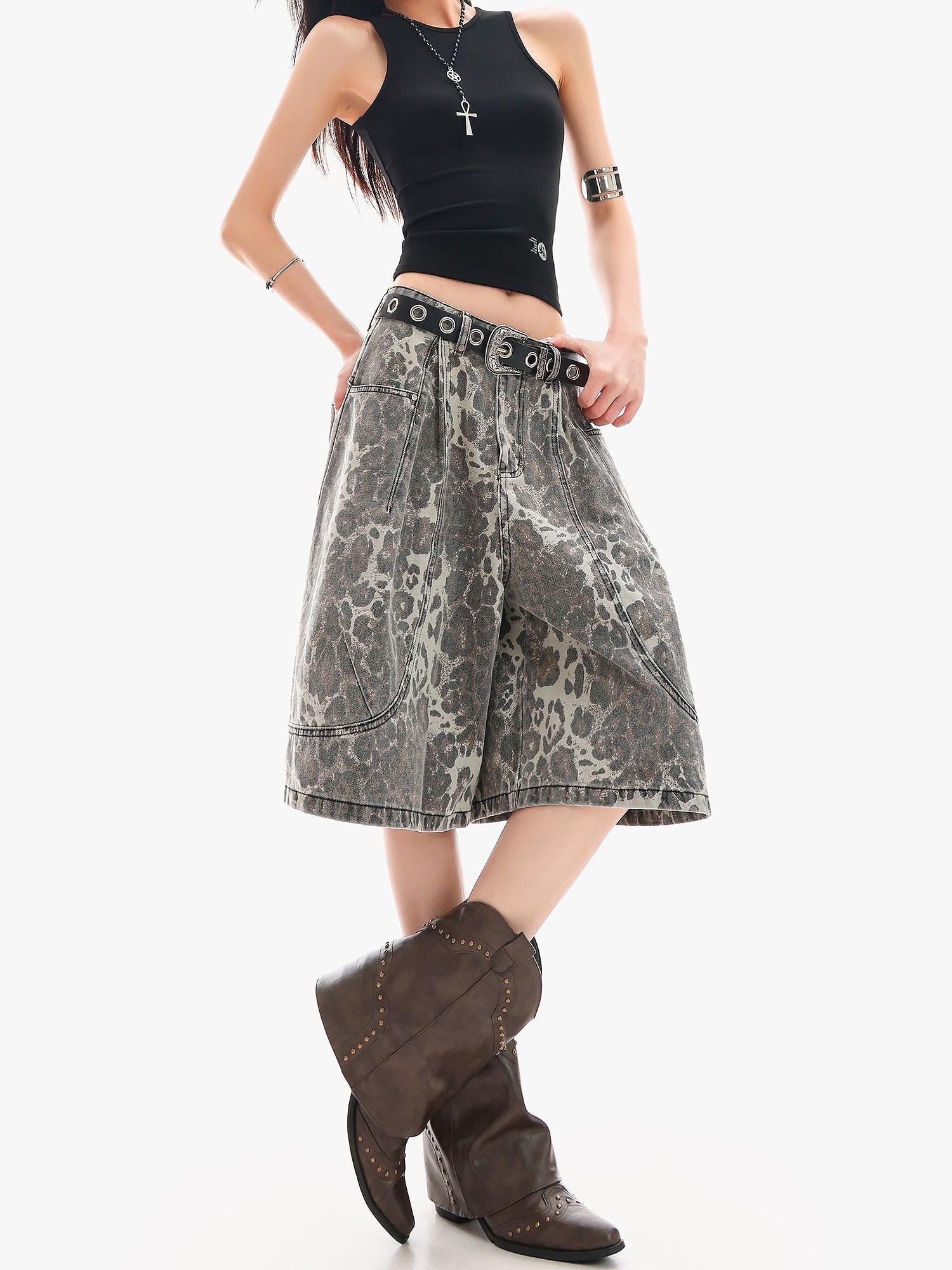 QIUQIU STUDIO Leopard Patchwork Pocketed Women&