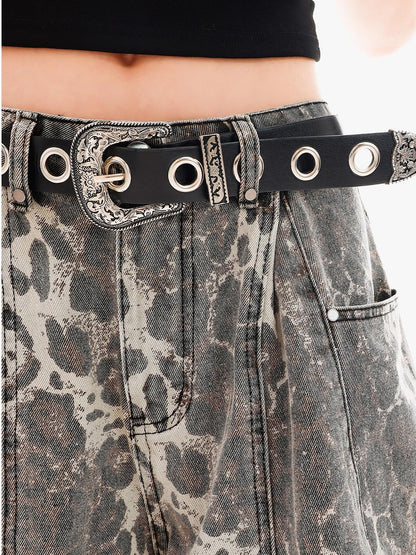 QIUQIU STUDIO Leopard Patchwork Pocketed Women&