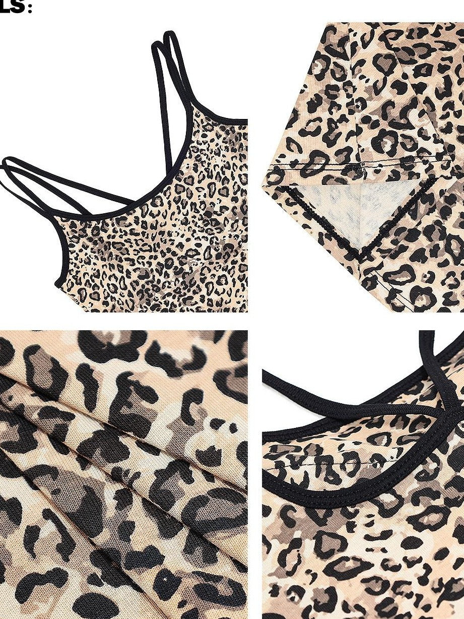 QIUQIU STUDIO Leopard Print Cropped Slim Fit Women&