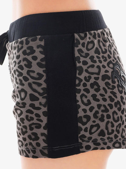 QIUQIU STUDIO Leopard Print Drawstring Elastic Tie Women&