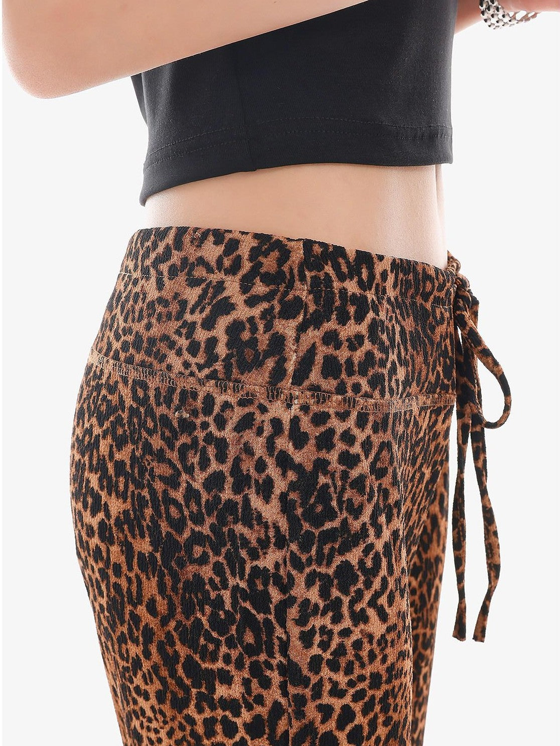 QIUQIU STUDIO Leopard Print Drawstring Slim Vintage Women&