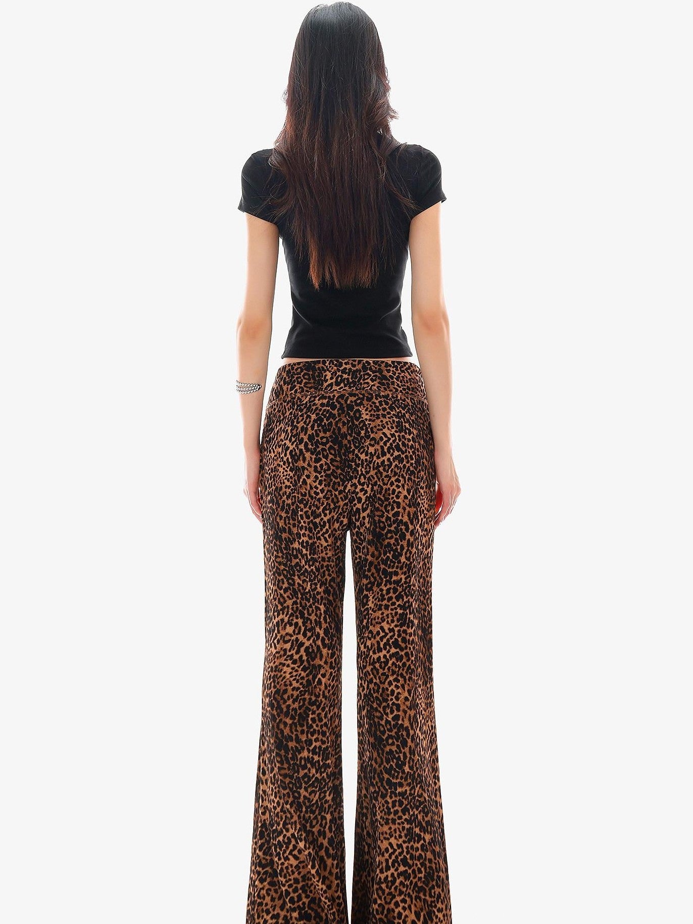 QIUQIU STUDIO Leopard Print Drawstring Slim Vintage Women&