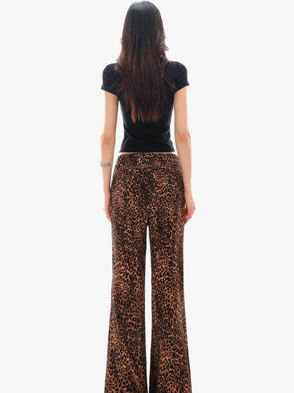 QIUQIU STUDIO Leopard Print Drawstring Slim Vintage Women&