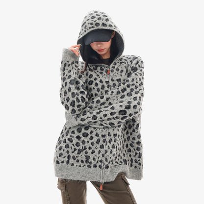 QIUQIU_STUDIO_Leopard_Print_Hooded_Zip_Up_Loose_Fit_Women&