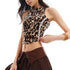 QIUQIU_STUDIO_Leopard_Print_Lace_Splice_Round_Neck_Cropped_Slim_Women&