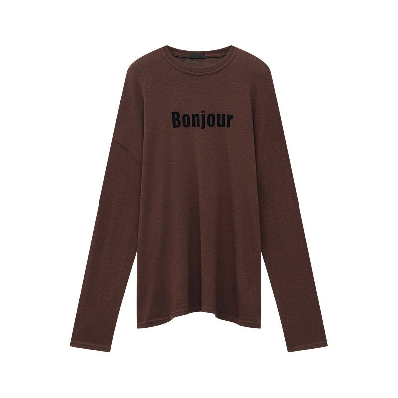 QIUQIU_STUDIO_Letter_Print_Colorblock_Crewneck_Loose_Women&