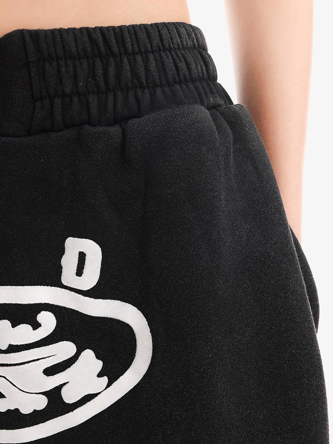 QIUQIU STUDIO Letter Print Drawstring Elastic Waist Pocket Wide Leg Women&