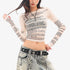QIUQIU_STUDIO_Letter_Print_Round_Neck_Short_Cropped_Women&