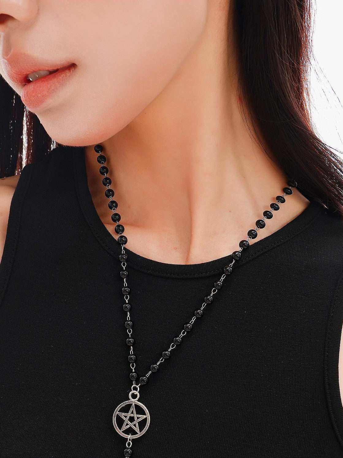 QIUQIU STUDIO Letter Print Round Neck Slim Fit Minimalist Women&