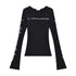QIUQIU_STUDIO_Letter_Print_Round_Neck_Slim_Fit_Women&