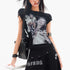 QIUQIU_STUDIO_Lettered_Character_Print_Crewneck_Slim_Fit_Waist_American_Babe_Women&