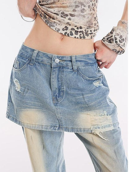 QIUQIU STUDIO Light Blue Tall Elongated Floor Length Slight Flare Women&