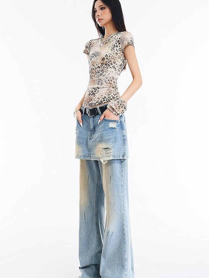 QIUQIU STUDIO Light Blue Tall Elongated Floor Length Slight Flare Women&