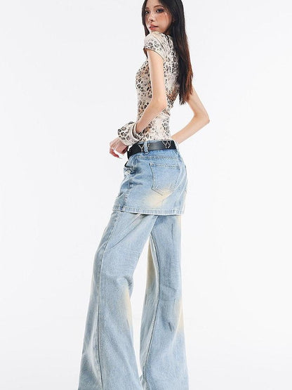 QIUQIU STUDIO Light Blue Tall Elongated Floor Length Slight Flare Women&