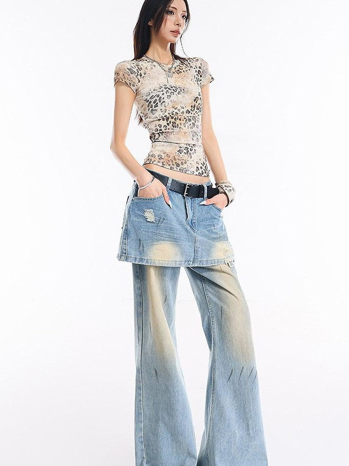 QIUQIU STUDIO Light Blue Tall Elongated Floor Length Slight Flare Women&