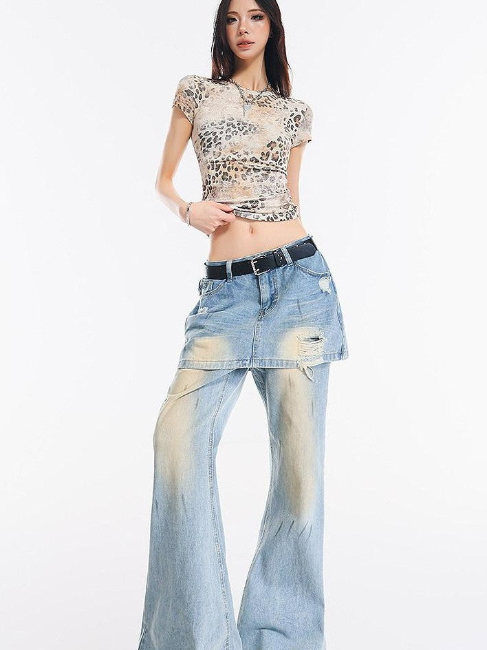 QIUQIU STUDIO Light Blue Tall Elongated Floor Length Slight Flare Women&