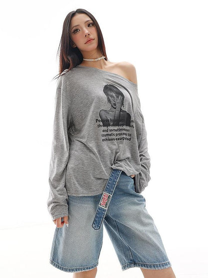 QIUQIU STUDIO Light Wash Distressed Belted Relaxed Women&