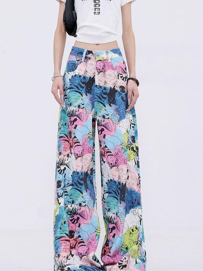 QIUQIU STUDIO Light Wash Painted Extended Length Women&