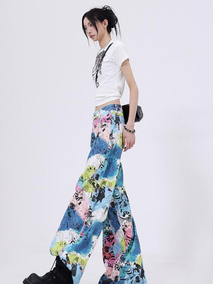 QIUQIU STUDIO Light Wash Painted Extended Length Women&