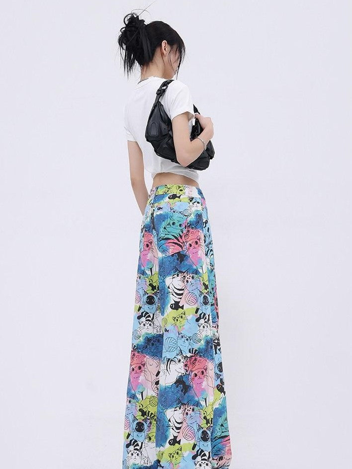QIUQIU STUDIO Light Wash Painted Extended Length Women&