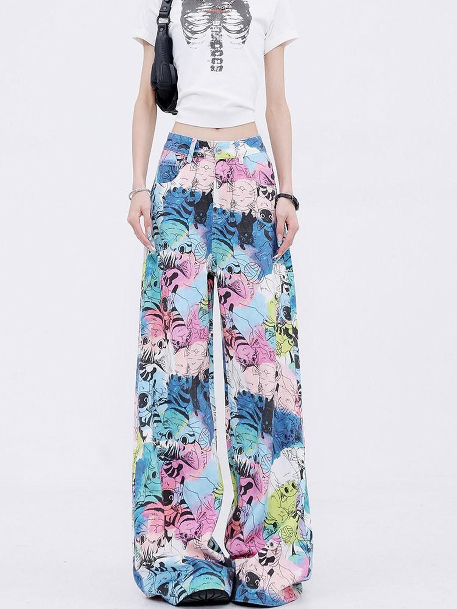 QIUQIU STUDIO Light Wash Painted Extended Length Women&