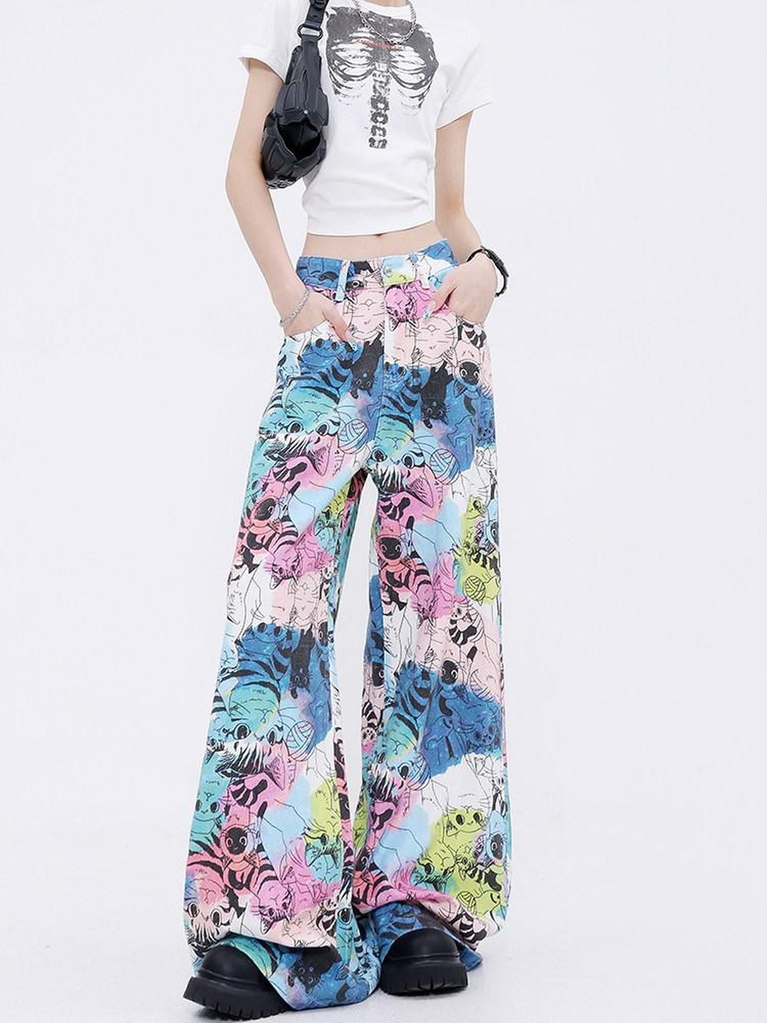 QIUQIU STUDIO Light Wash Painted Extended Length Women&