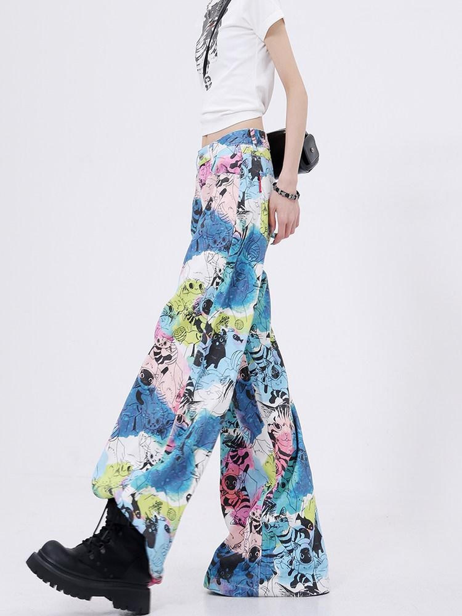 QIUQIU STUDIO Light Wash Painted Extended Length Women&