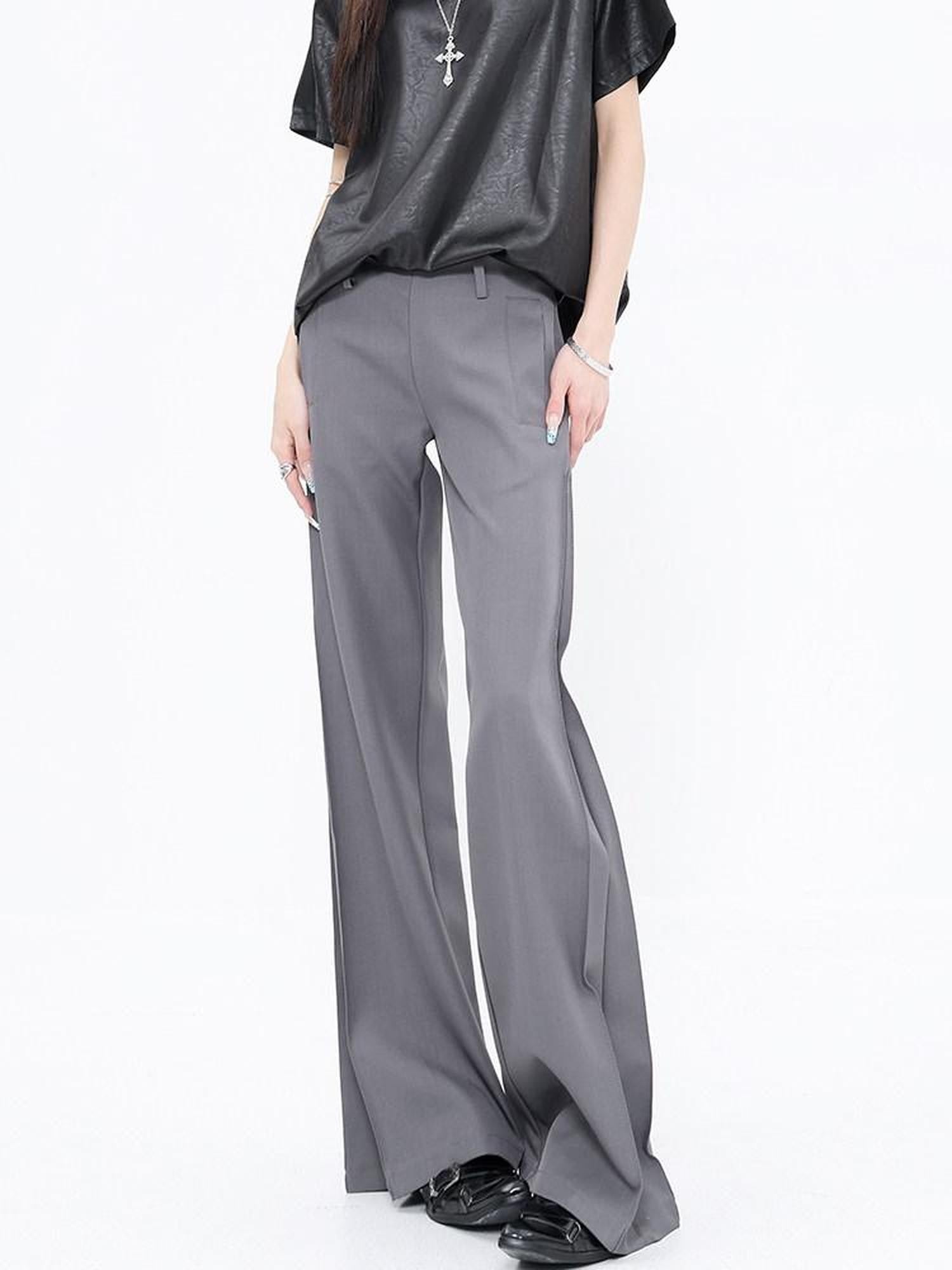 QIUQIU STUDIO Longline Pleated Low Waist Tailored Loose Women&