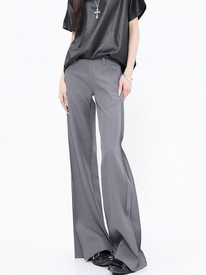 QIUQIU STUDIO Longline Pleated Low Waist Tailored Loose Women&