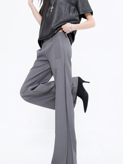 QIUQIU STUDIO Longline Pleated Low Waist Tailored Loose Women&