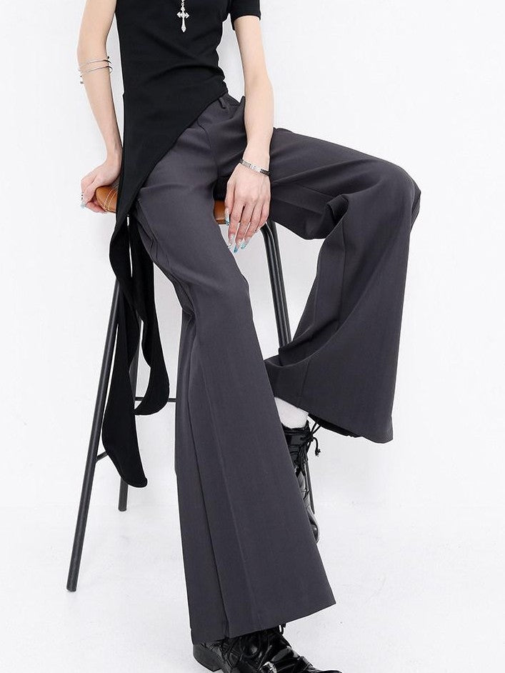 QIUQIU STUDIO Longline Pleated Low Waist Tailored Loose Women&
