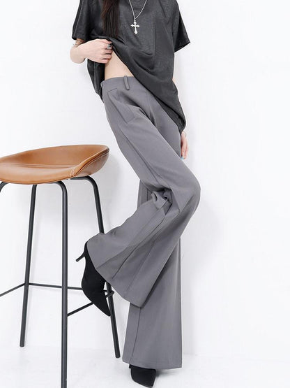 QIUQIU STUDIO Longline Pleated Low Waist Tailored Loose Women&