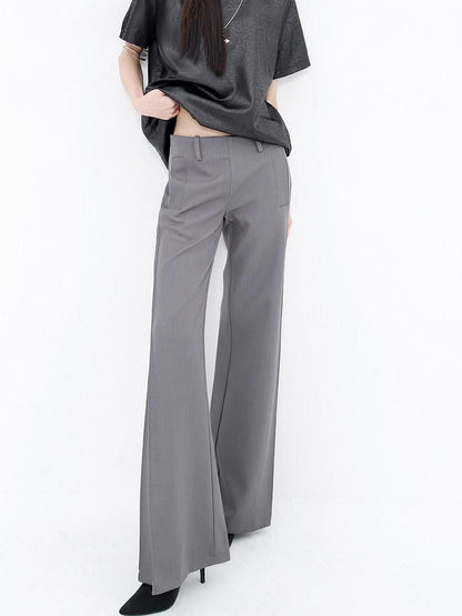 QIUQIU STUDIO Longline Pleated Low Waist Tailored Loose Women&