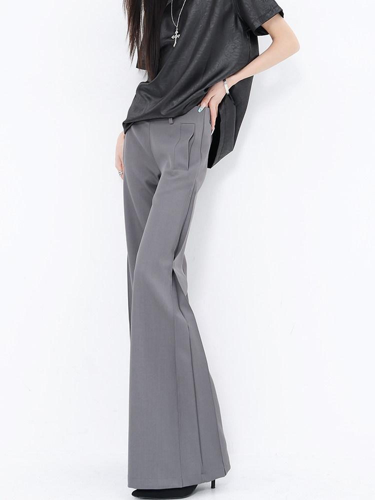 QIUQIU STUDIO Longline Pleated Low Waist Tailored Loose Women&