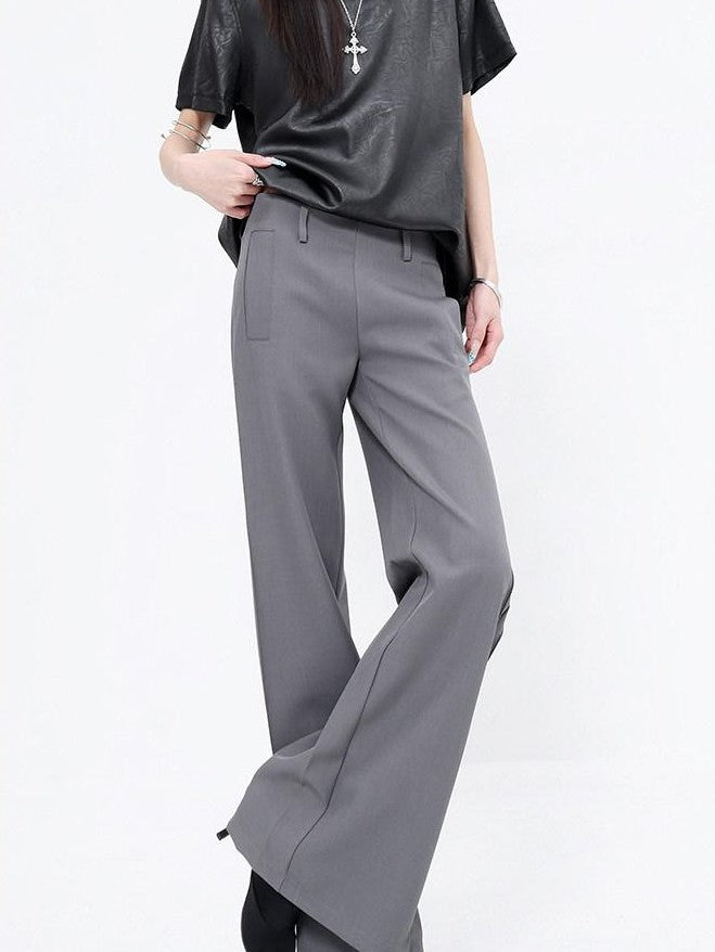 QIUQIU STUDIO Longline Pleated Low Waist Tailored Loose Women&