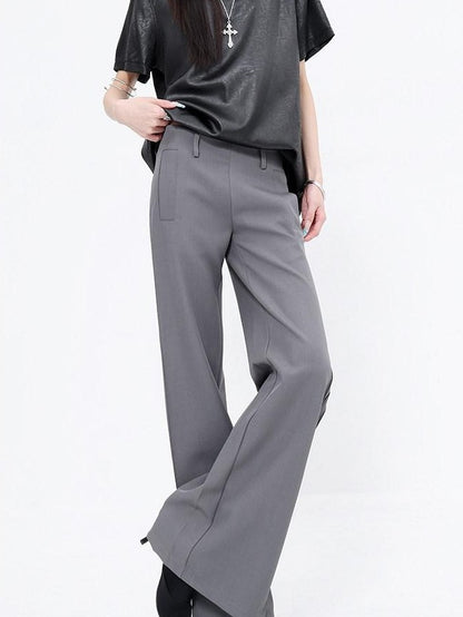QIUQIU STUDIO Longline Pleated Low Waist Tailored Loose Women&