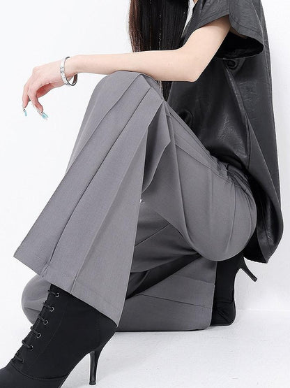 QIUQIU STUDIO Longline Pleated Low Waist Tailored Loose Women&