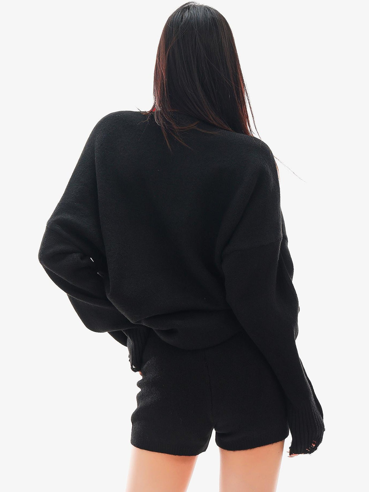 QIUQIU STUDIO Loose Fit Letter Embroidered Knit Two Piece Women&