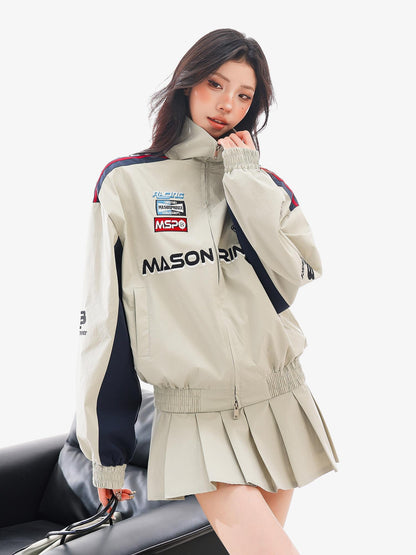 QIUQIU STUDIO Loose Fit Stand Collar Zip Up Women&