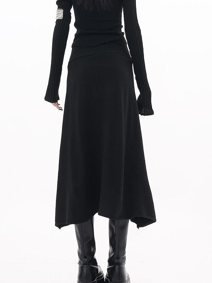 QIUQIU STUDIO Loose High Neck Two Piece Knit Women&