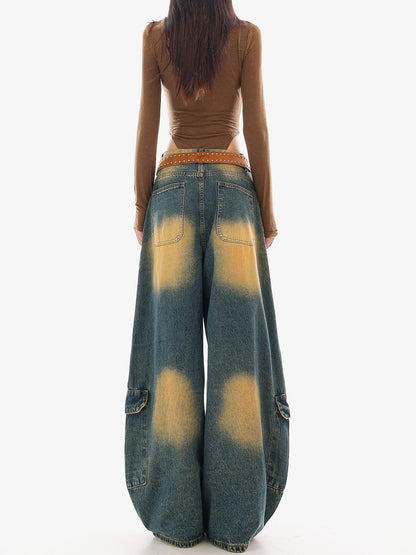 QIUQIU STUDIO Loose Spliced Cargo Curved Women&