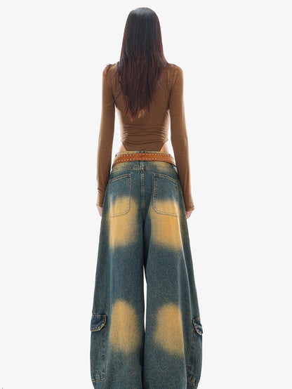 QIUQIU STUDIO Loose Spliced Cargo Curved Women&