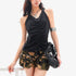 QIUQIU_STUDIO_Metal_Trim_Halter_V-neck_Drawstring_Slim_Waist_Women&