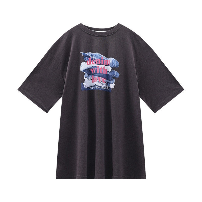 QIUQIU_STUDIO_Mocha_Gray_American_Letter_Print_Round_Neck_Women&